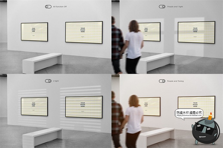 图片[14]-美术馆摄影艺术展览展厅画展场景海报作品相框样机PSD模板PS素材-设计猿