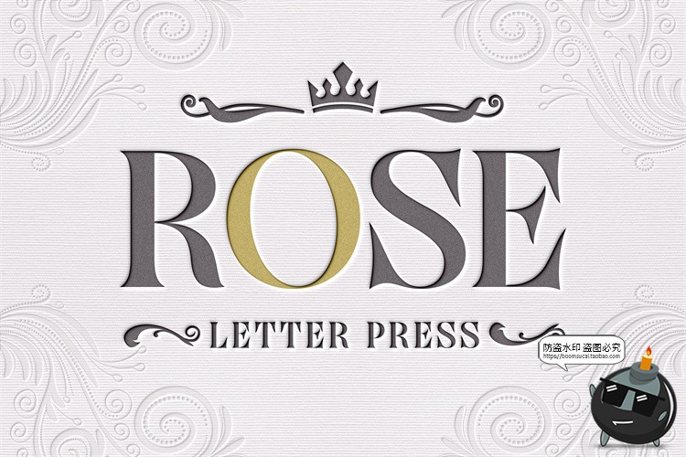 图片[2]-浮雕特效印刷凸版凹陷内陷字体特效标识文本字母样机PSD模板素材-设计猿