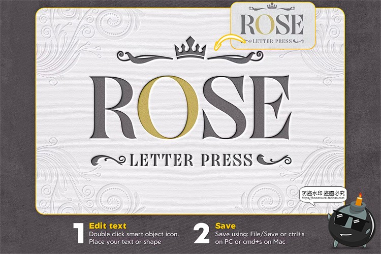 图片[7]-浮雕特效印刷凸版凹陷内陷字体特效标识文本字母样机PSD模板素材-设计猿