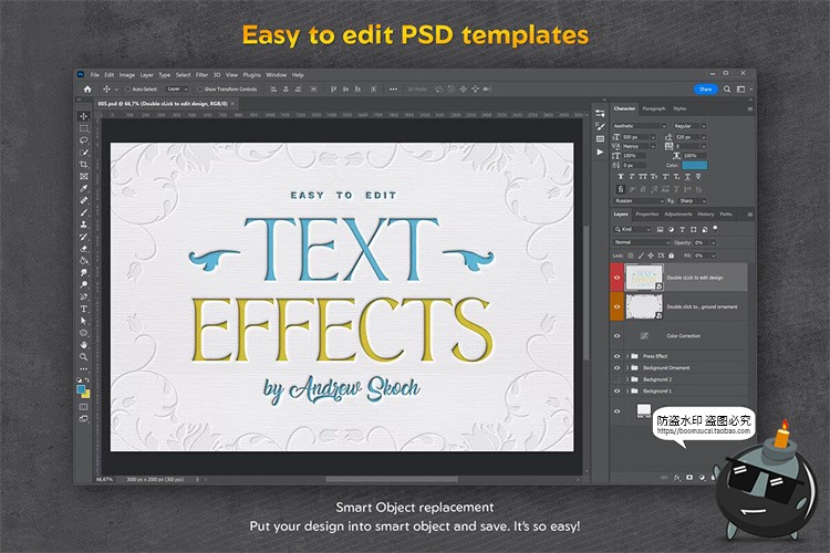 图片[9]-浮雕特效印刷凸版凹陷内陷字体特效标识文本字母样机PSD模板素材-设计猿
