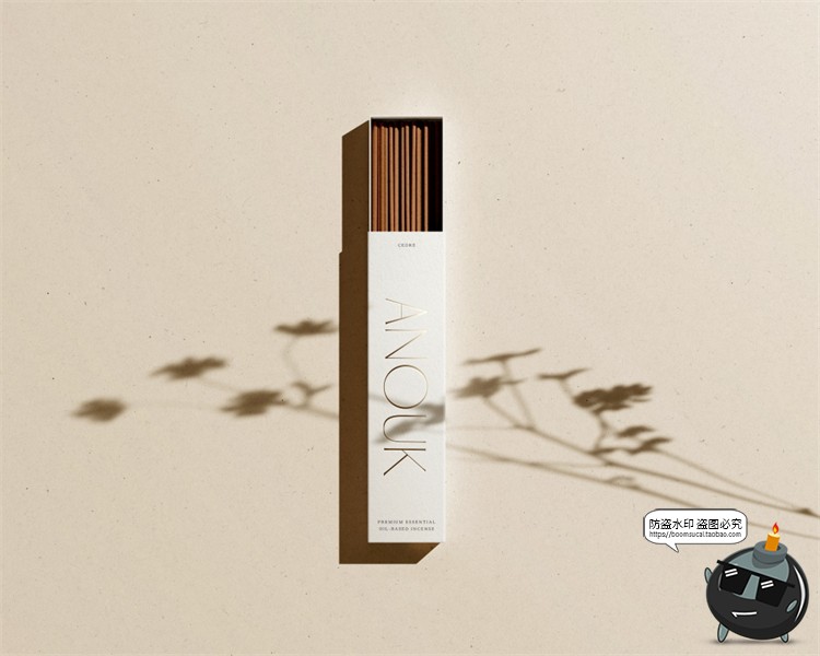 图片[2]-沉香檀香熏香礼盒产品包装抽拉盒贴图展示效果PSD模板样机PS素材-设计猿