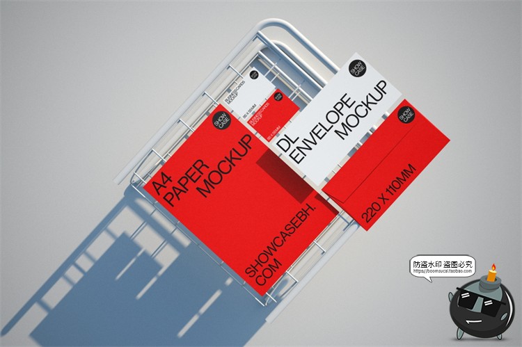 图片[3]-极简工业风名片A4单页封面ui界面作品效果图展示PSD模板样机素材-设计猿