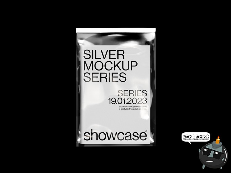 图片[2]-银色未来科幻金属锡箔铝箔产品包装VI贴图展示效果图样机PSD素材-设计猿