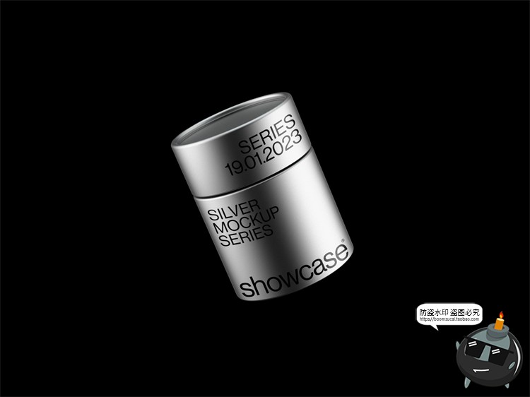 图片[3]-银色未来科幻金属锡箔铝箔产品包装VI贴图展示效果图样机PSD素材-设计猿