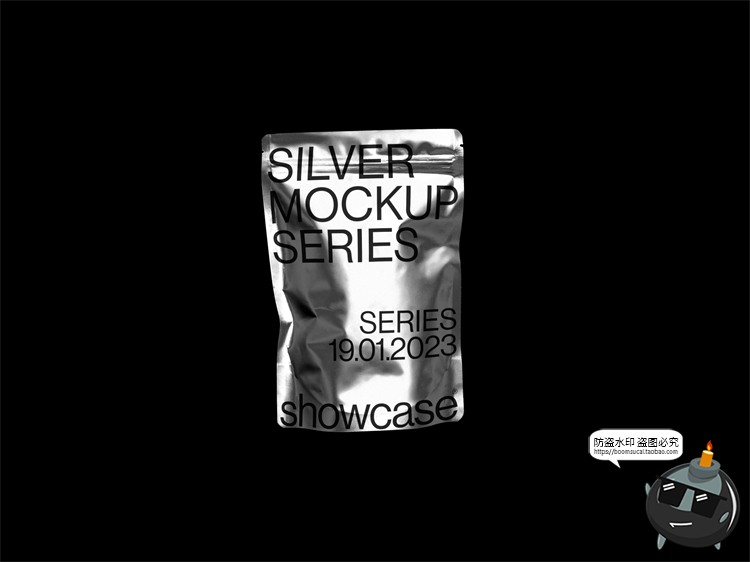 图片[6]-银色未来科幻金属锡箔铝箔产品包装VI贴图展示效果图样机PSD素材-设计猿