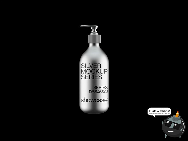 图片[7]-银色未来科幻金属锡箔铝箔产品包装VI贴图展示效果图样机PSD素材-设计猿