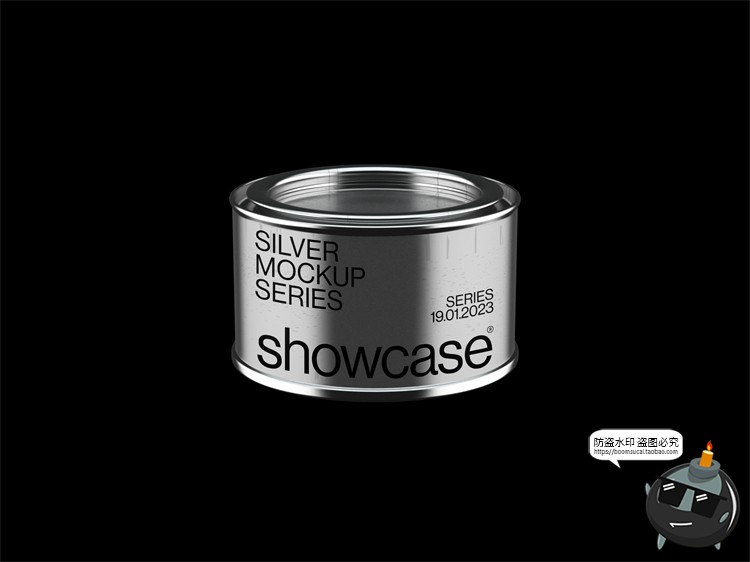 图片[8]-银色未来科幻金属锡箔铝箔产品包装VI贴图展示效果图样机PSD素材-设计猿