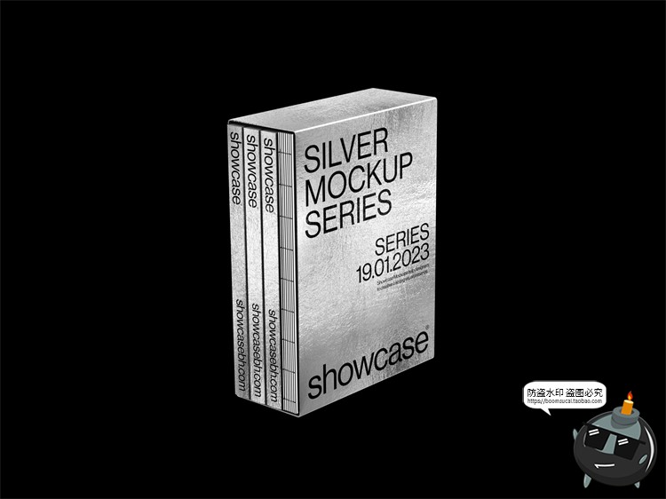 图片[12]-银色未来科幻金属锡箔铝箔产品包装VI贴图展示效果图样机PSD素材-设计猿
