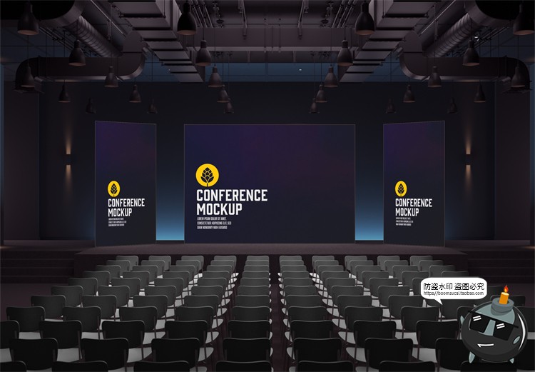 图片[1]-产品发布会论坛讲座演示大厅荧屏展览展示贴图样机PSD模板PS素材-设计猿