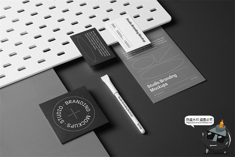 图片[19]-创意品牌vi应用名片拎袋文具文创周边作品贴图样机PSD模板PS素材-设计猿