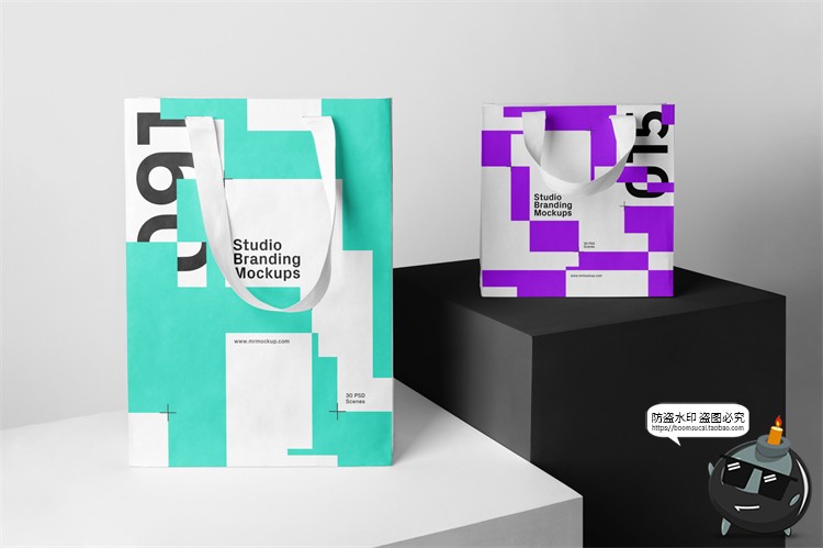 图片[26]-创意品牌vi应用名片拎袋文具文创周边作品贴图样机PSD模板PS素材-设计猿