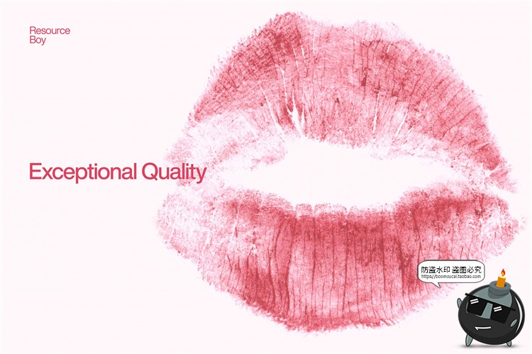 情人节口红唇印吻痕唇黑白色图案印花PNG免抠拼贴图片素材可改色-设计猿