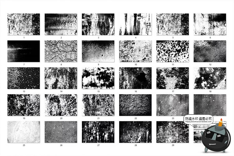 图片[2]-做旧纹理黑白半色调脏乱垃圾污垢粗糙裂表面痕纹背景JPG图片素材-设计猿