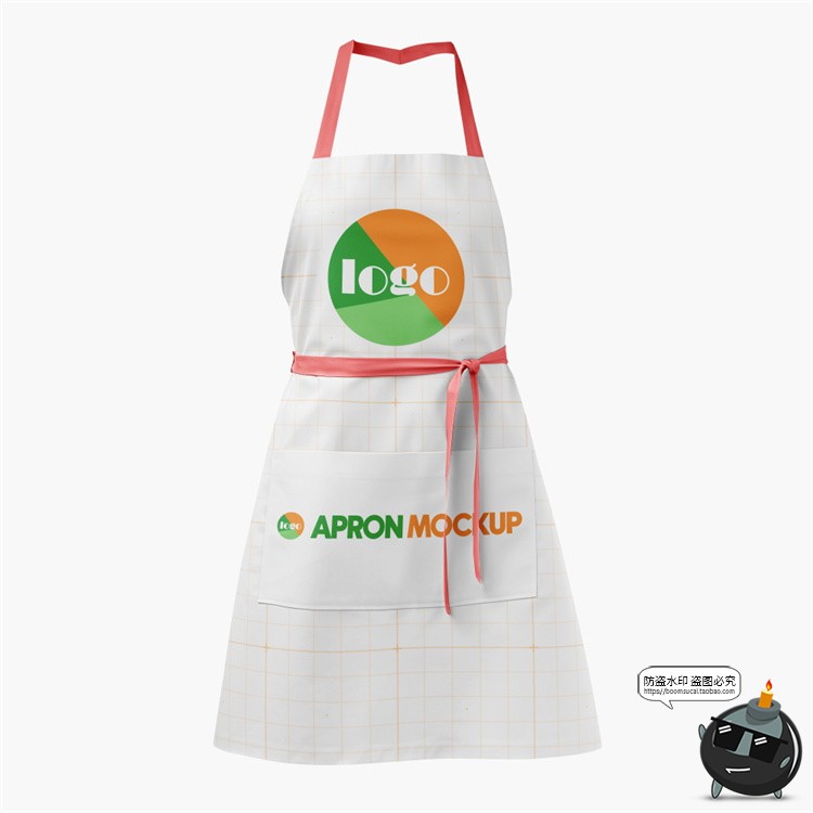 图片[8]-奶茶餐饮咖啡店厨房厨师围裙工作服模特展示效果样机PSD模板素材-设计猿