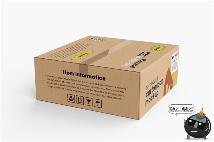 图片[5]-瓦楞快递纸箱纸盒正方形打包箱子包装展示效果图PSD模板样机素材-设计猿