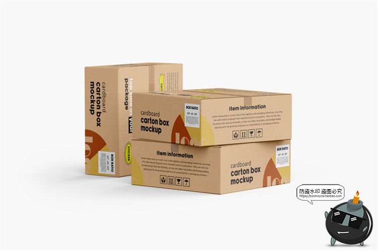 图片[8]-瓦楞快递纸箱纸盒正方形打包箱子包装展示效果图PSD模板样机素材-设计猿