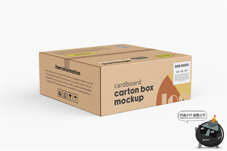 图片[10]-瓦楞快递纸箱纸盒正方形打包箱子包装展示效果图PSD模板样机素材-设计猿