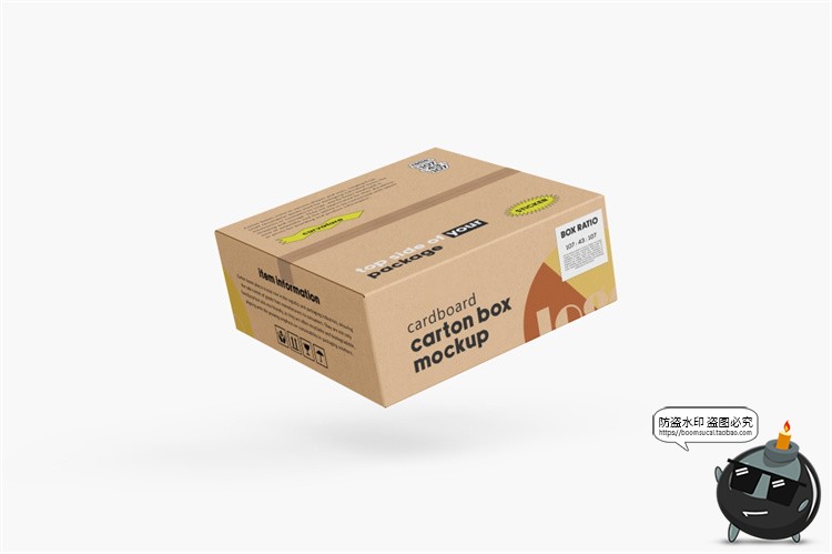 图片[13]-瓦楞快递纸箱纸盒正方形打包箱子包装展示效果图PSD模板样机素材-设计猿
