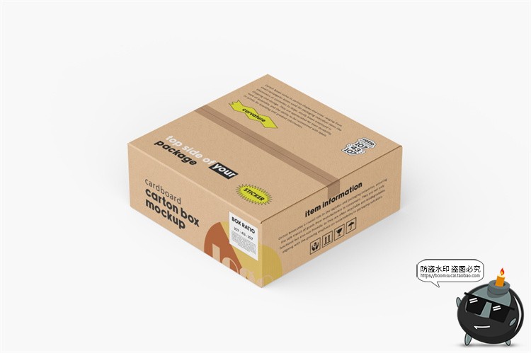 图片[17]-瓦楞快递纸箱纸盒正方形打包箱子包装展示效果图PSD模板样机素材-设计猿