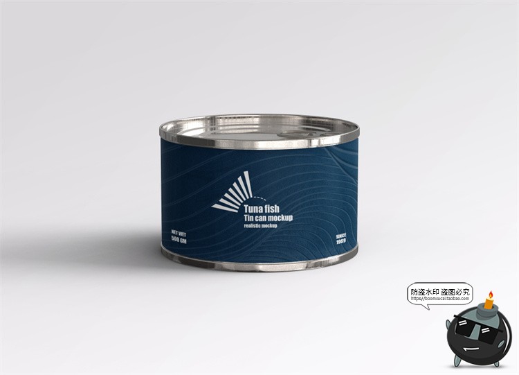 图片[3]-金枪鱼食品鲱鱼金属罐头压缩密封真空包装贴图样机PSD模板PS素材-设计猿