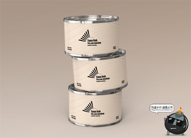 图片[6]-金枪鱼食品鲱鱼金属罐头压缩密封真空包装贴图样机PSD模板PS素材-设计猿