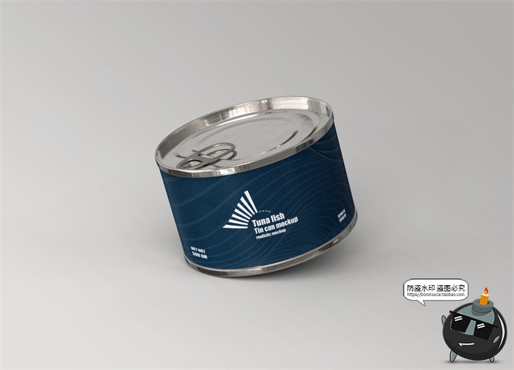 图片[7]-金枪鱼食品鲱鱼金属罐头压缩密封真空包装贴图样机PSD模板PS素材-设计猿