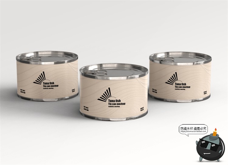 图片[10]-金枪鱼食品鲱鱼金属罐头压缩密封真空包装贴图样机PSD模板PS素材-设计猿