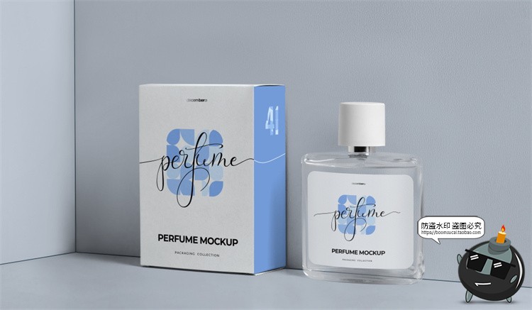 图片[5]-男士古龙香水喷雾美妆玻璃瓶子透明产品包装贴图样机PSD模板素材-设计猿