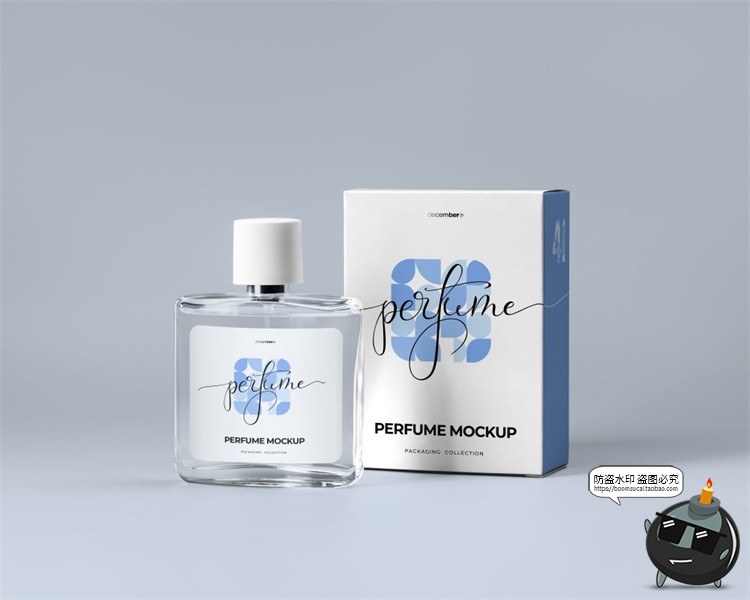 图片[8]-男士古龙香水喷雾美妆玻璃瓶子透明产品包装贴图样机PSD模板素材-设计猿