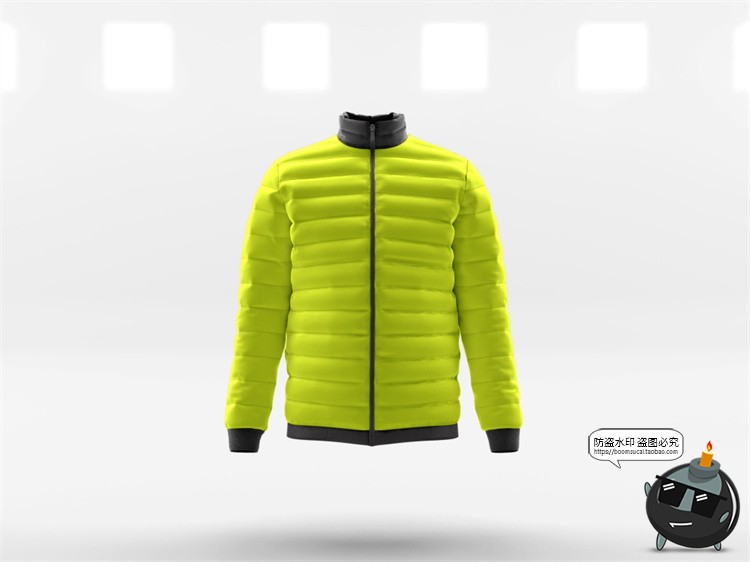 图片[2]-男士运动夹克羽绒服外套上衣模型品牌logo贴图样机PSD模板PS素材-设计猿