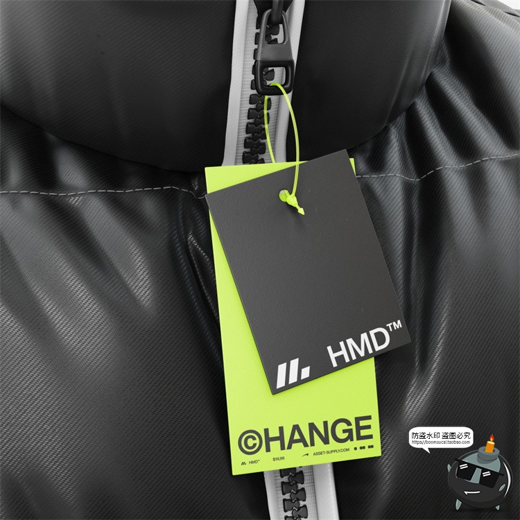 潮牌运动羽绒服外套夹克上衣服装3D效果展示贴图样机PSD模板素材-设计猿