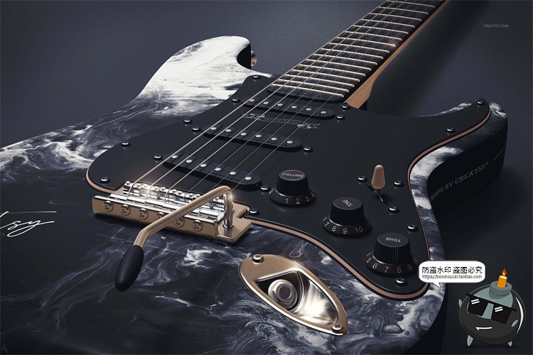 图片[7]-摇滚音乐电吉他乐器外观涂装图案效果展示白膜样机PSD模板PS素材-设计猿