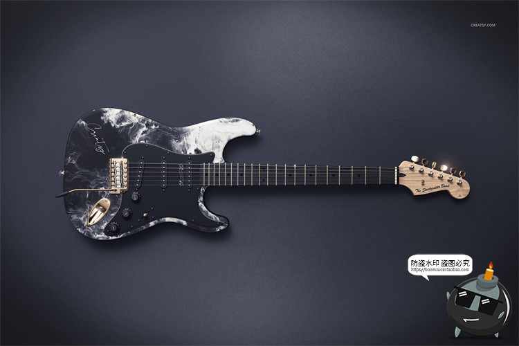 图片[8]-摇滚音乐电吉他乐器外观涂装图案效果展示白膜样机PSD模板PS素材-设计猿