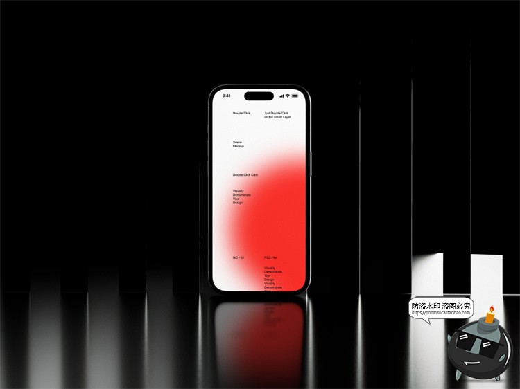 图片[5]-工业黑化风苹果iPhone 14 Pro手机屏幕作品集展示贴图PSD样机模板-设计猿