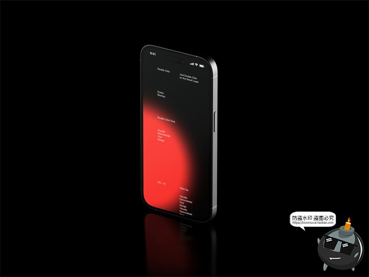 图片[6]-工业黑化风苹果iPhone 14 Pro手机屏幕作品集展示贴图PSD样机模板-设计猿