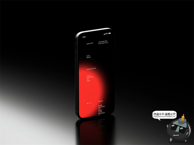 图片[7]-工业黑化风苹果iPhone 14 Pro手机屏幕作品集展示贴图PSD样机模板-设计猿