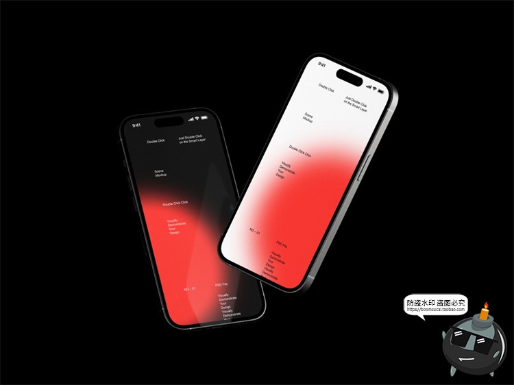 图片[8]-工业黑化风苹果iPhone 14 Pro手机屏幕作品集展示贴图PSD样机模板-设计猿
