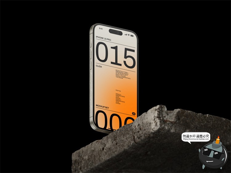 图片[4]-工业黑化风苹果iPhone 15Pro手机屏幕APP界面UI样机PSD模板PS素材-设计猿