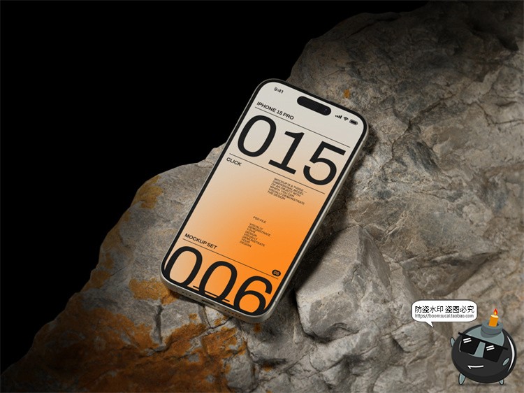 图片[6]-工业黑化风苹果iPhone 15Pro手机屏幕APP界面UI样机PSD模板PS素材-设计猿