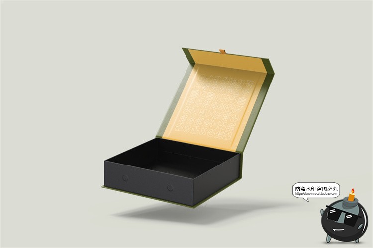 图片[14]-正方形磁吸翻盖文创礼盒硬纸盒包装盒效果展示样机PSD模板PS素材-设计猿