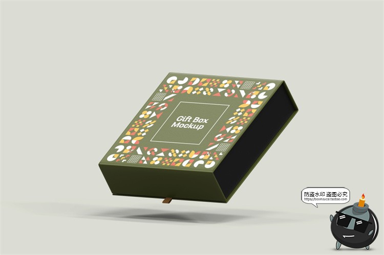 图片[17]-正方形磁吸翻盖文创礼盒硬纸盒包装盒效果展示样机PSD模板PS素材-设计猿