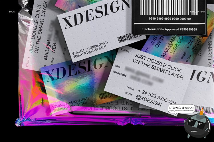 图片[4]-潮流物料品牌全息镭射快递气泡包装袋名片手机包装PSD样机PS素材-设计猿