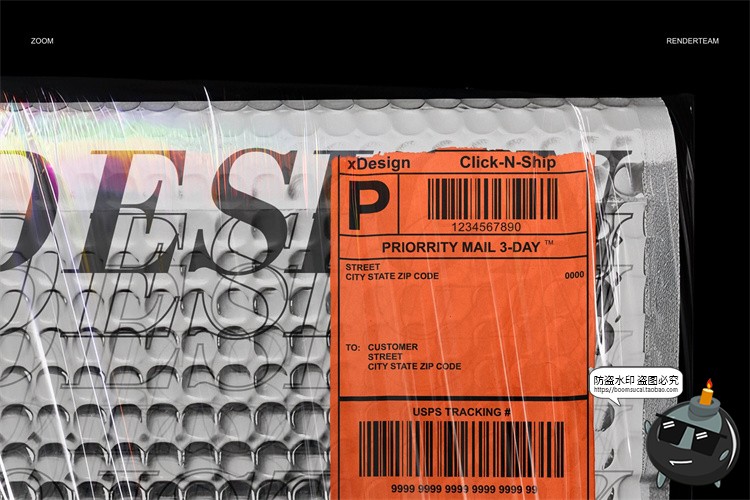 图片[10]-潮流物料品牌全息镭射快递气泡包装袋名片手机包装PSD样机PS素材-设计猿