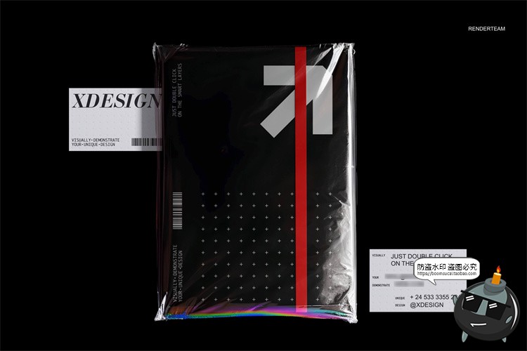 图片[11]-潮流物料品牌全息镭射快递气泡包装袋名片手机包装PSD样机PS素材-设计猿