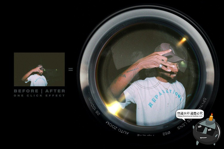 图片[3]-超广角扭曲变形畸变鱼眼镜头镜片创意特效滤镜样机PSD模板PS素材-设计猿