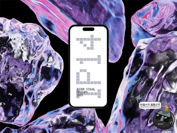 图片[3]-设备屏幕演示水晶宝石3D立体背景iPhone苹果电脑PSD样机模板素材-设计猿