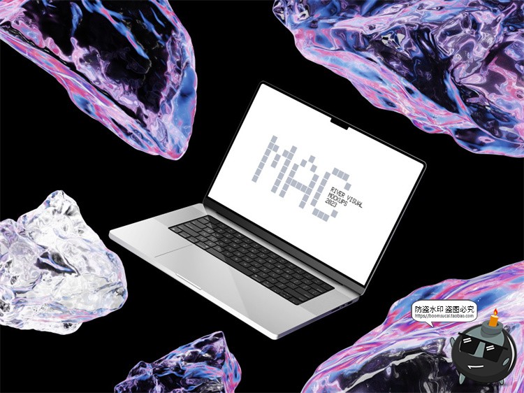 图片[4]-设备屏幕演示水晶宝石3D立体背景iPhone苹果电脑PSD样机模板素材-设计猿