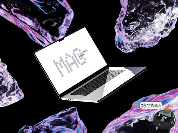 图片[5]-设备屏幕演示水晶宝石3D立体背景iPhone苹果电脑PSD样机模板素材-设计猿