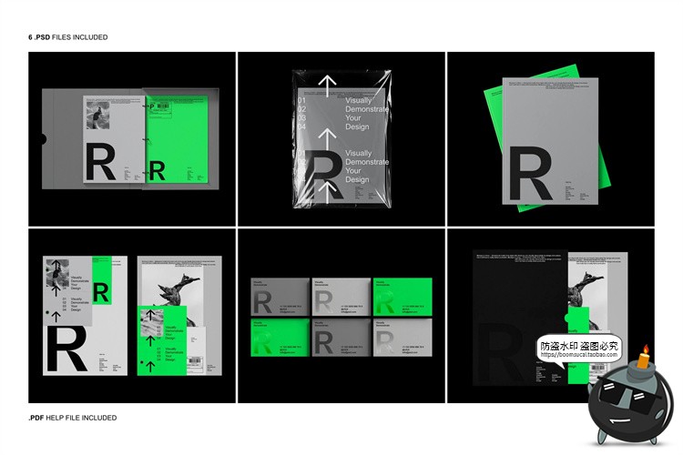 图片[2]-潮流物料品牌LOGO文件夹画册信纸名片展示贴图PSD样机模板PS素材-设计猿