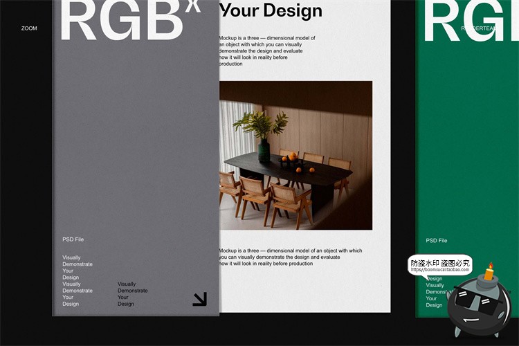 图片[4]-潮流物料LOGO标志办公文具档案袋文件夹名片信纸PSD模板样机素材-设计猿
